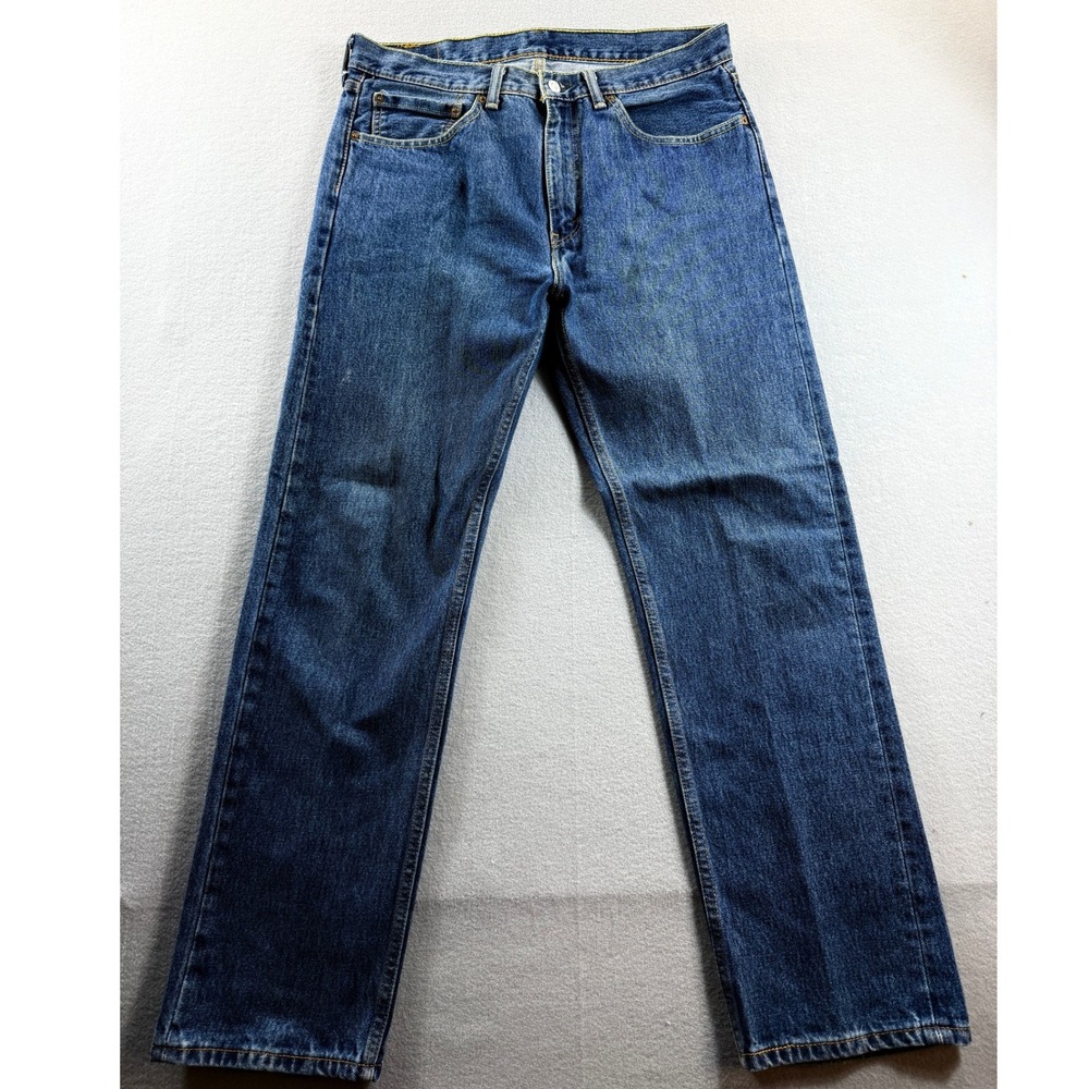 Levi's 505 Jeans Men 35x32 Blue Straight Leg Regular Fit
